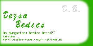 dezso bedics business card